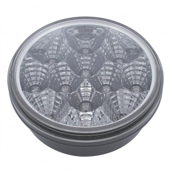 12 LED 4" Reflector Auxiliary/Utility Light - White LED/Clear Lens