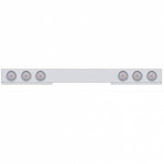 Chrome 1 Piece Rear Light Bar With Six 10 LED 4" Lights & Visors - Red LED/Clear Lens