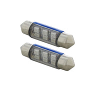 6 SMD High Power Micro LED 6418/6461-36mm Dome Light Bulb - Blue (2-Pack)