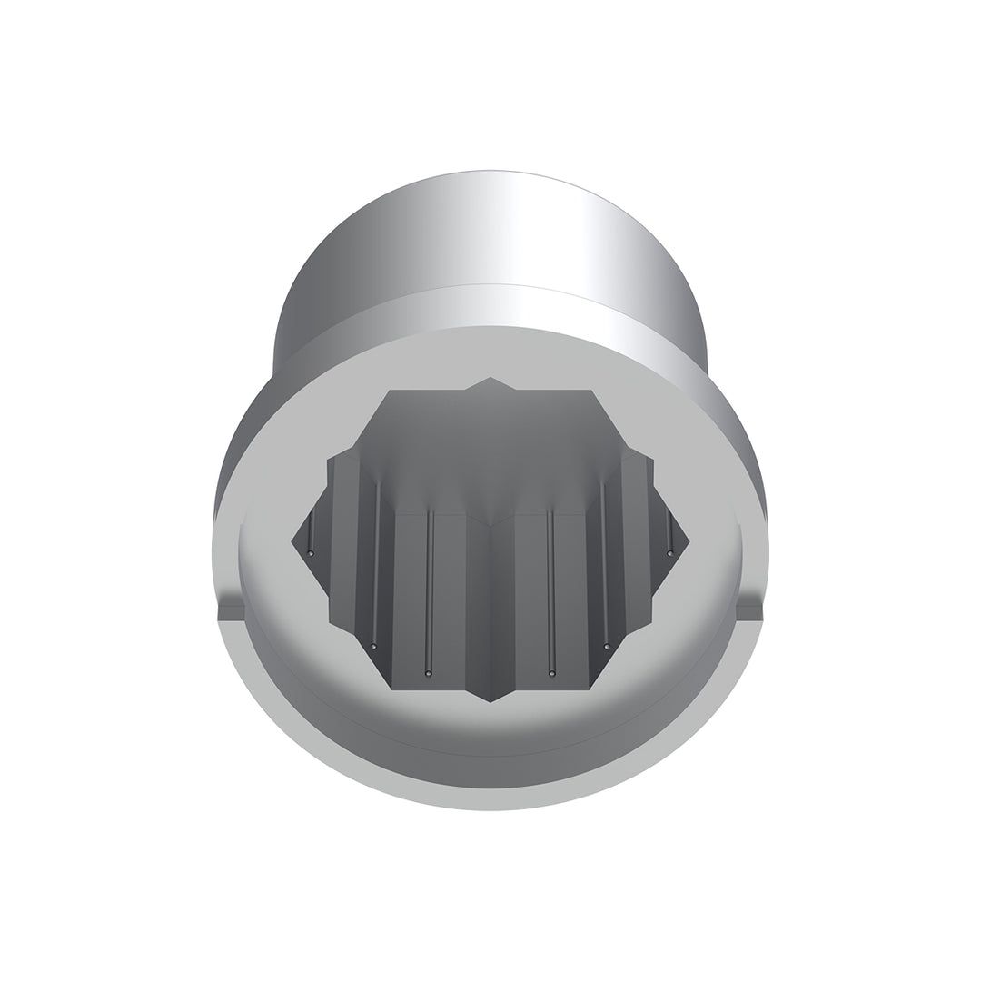 15/16" x 1-3/16" Chrome Plastic Flat Top Nut Covers - Push-On (Color Box of 60)