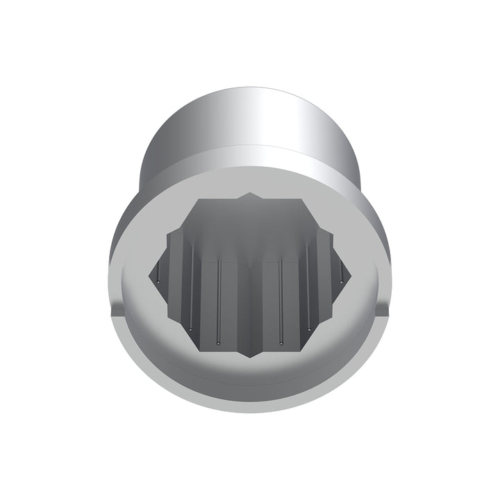 15/16" x 1-3/16" Chrome Plastic Flat Top Nut Covers - Push-On (Color Box of 60)