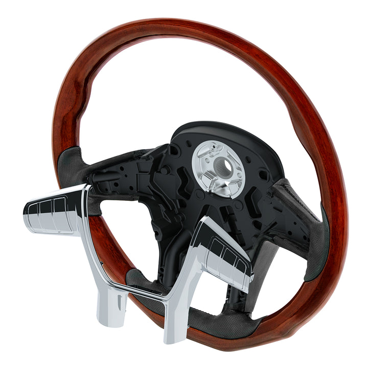 18" YourGrip Wood Steering Wheel For 2012-2021 Peterbilt 579 &amp; 2013-2021 Kenworth T680