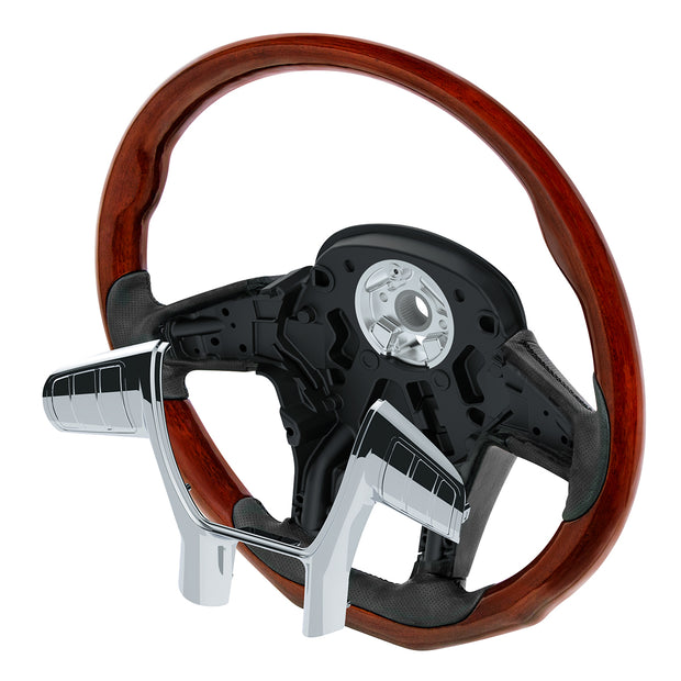 18" YourGrip Wood Steering Wheel For 2012-2021 Peterbilt 579 & 2013-2021 Kenworth T680