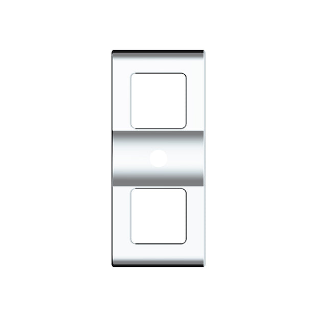 Chrome Plastic Switch Covers - 3 Openings (Card of 2)