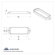 Chrome Plastic Bezel For 5-7/8” X 2” Rectangular Light