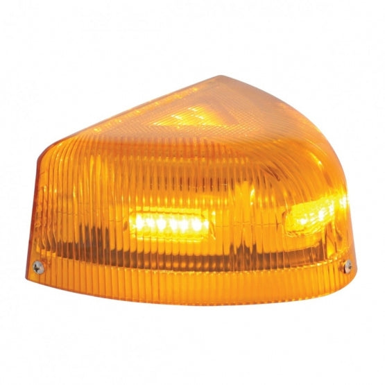 37 LED Turn Signal Light With Chrome Base For 1987-2007 Peterbilt 379/378/357- Amber LED/Amber Lens