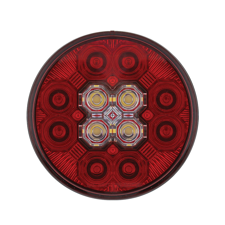 4" Round Combo Light With 12 LED Stop, Turn &amp; Tail &amp; 16 LED Back-Up - Red LED/Red Lens United Pacific 36607
