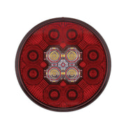 4" Round Combo Light With 12 LED Stop, Turn & Tail & 16 LED Back-Up - Red LED/Red Lens
