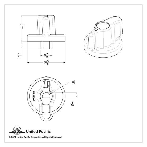 Signature Series A/C Control Knob For International Trucks -Indented