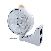 Stainless Steel Guide 682-C Headlight Crystal H4 & Dual Mode LED Signal - Amber Lens