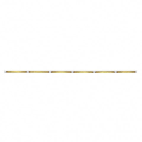 79-1/2" Stainless Bumper Light Bracket With 6X 19 LED 12" Light Bars - Amber LED/Amber Lens