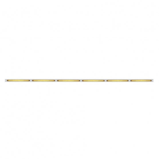 79-1/2" Stainless Bumper Light Bracket With 6X 19 LED 12" Light Bars - Amber LED/Amber Lens