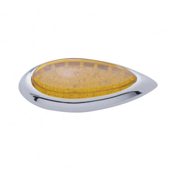 39 LED "Teardrop" Turn Signal Light With Bezel - Amber LED/Amber Lens