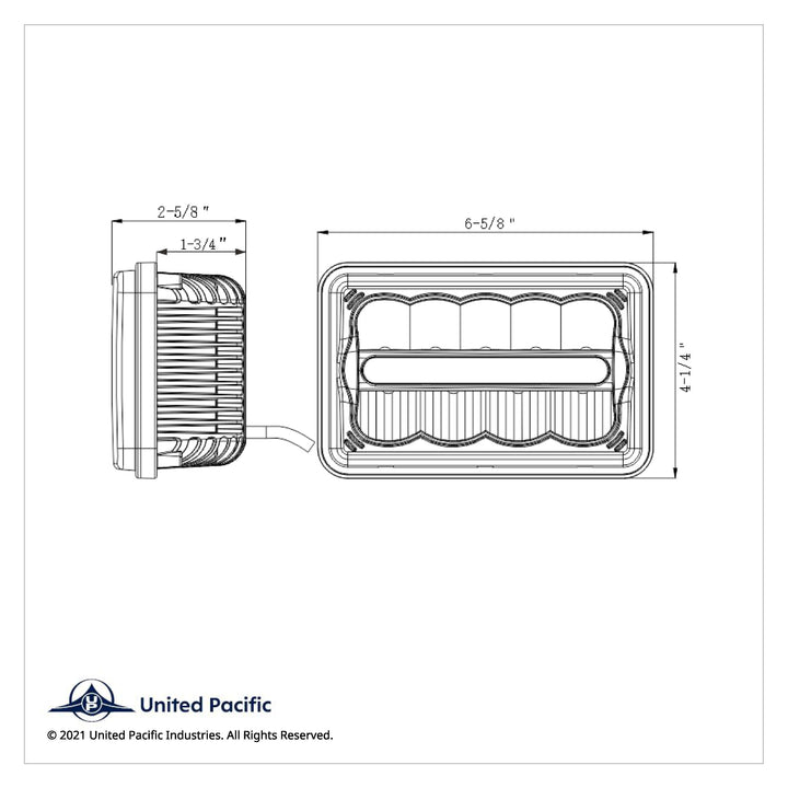 ULTRALIT - 9 High Power LED 4" X 6" Rectangular Light With White Position Light Bar
