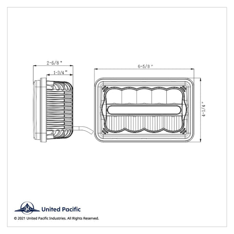 ULTRALIT - 9 High Power LED 4" X 6" Rectangular Light With White Position Light Bar
