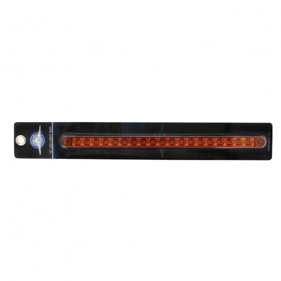 19 LED 12" Reflector Turn Signal Light Bar - Amber LED/Amber Lens