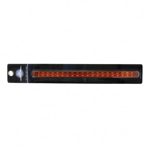19 LED 12" Reflector Turn Signal Light Bar - Amber LED/Amber Lens