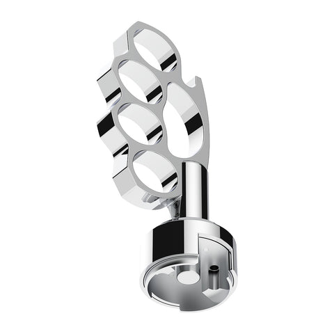 Thread-On Knuckle Gearshift Knob With Chrome 13/15/18 Speed Adapter - Chrome