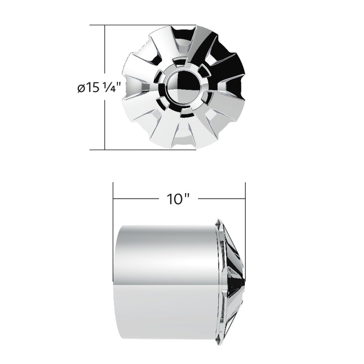 Rubicon Rear Axle Cover Kit With 33mm Thread-On Nut Covers-Chrome
