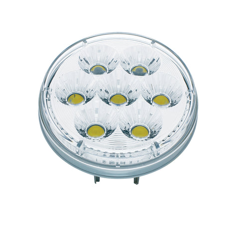 14 LED 4" Round Double Fury Light (Turn Signal) - Amber & White LED/Clear Lens