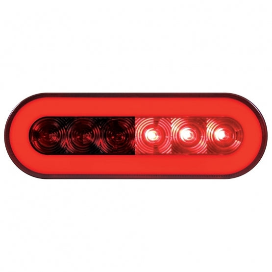 22 LED 6" Oval GloLight (Stop, Turn & Tail) - Red LED/Red Lens