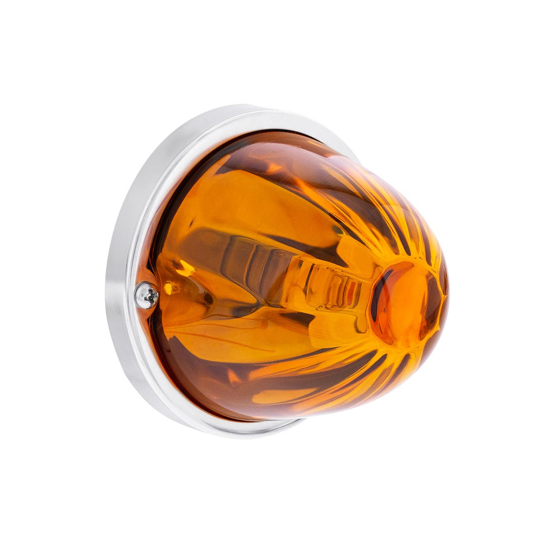 Star-Burst Glass Watermelon Light Flush Mount Kit-Amber LED/Amber Lens