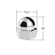 11/16" x 7/8" Chrome Die-Cast Acorn Nut Cover (50 pcs/Box)