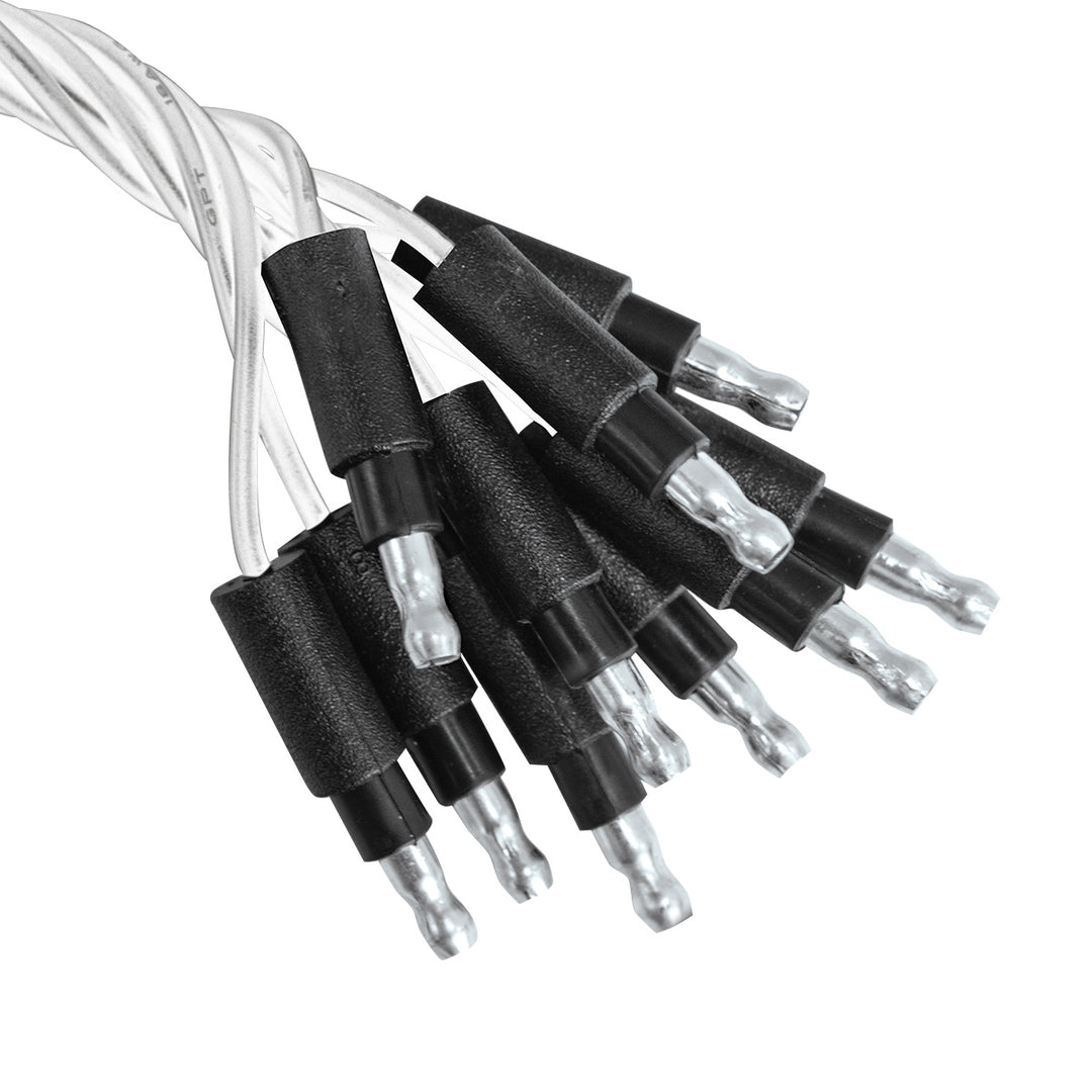 6" Single Lead Wire With .180 Bullet Termination &amp; Stripped End - White (10 Pcs)