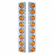 Front Air Cleaner Kit With Sixteen 2" Incandescent Flat Lights & Bezel For Peterbilt - Amber Lens