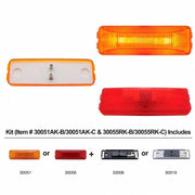 Rectangular Light Kit (Clearance/Marker) With Chrome Bracket - Amber Lens