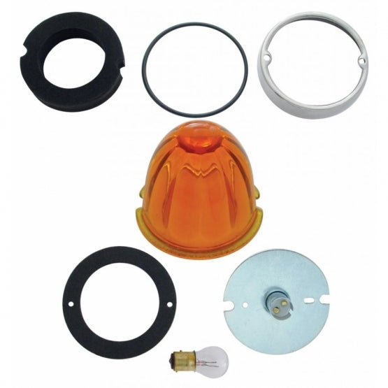 Grakon 1000 Style Cab Light Conversion Kit With Watermelon Glass Lens &amp; 1157 Base - Amber