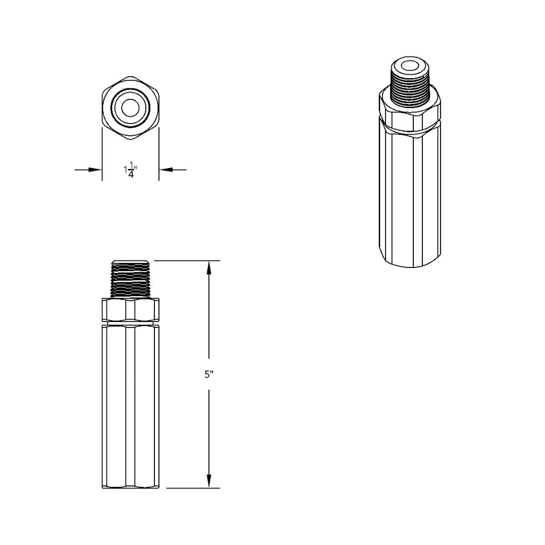 Hex Aluminum Gladhand Extension Grip (Pair)