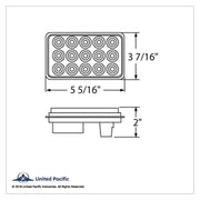 15 LED Rectangular Light (Stop, Turn & Tail) - Red LED/Red Lens