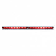 Chrome Top Mud Flap Plate With Two 14 LED 12" Light Bars - Red LED/Red Lens (Each)