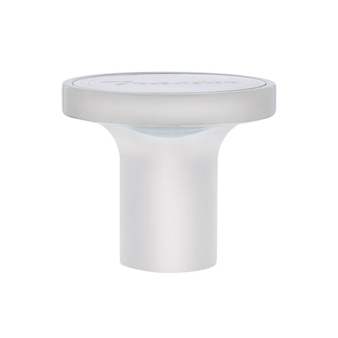 Aluminum Screw-On Air Valve Knob With Stainless Tractor Plaque - Chrome