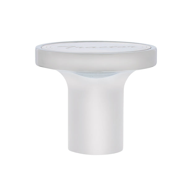 Aluminum Screw-On Air Valve Knob With Stainless Tractor Plaque - Chrome