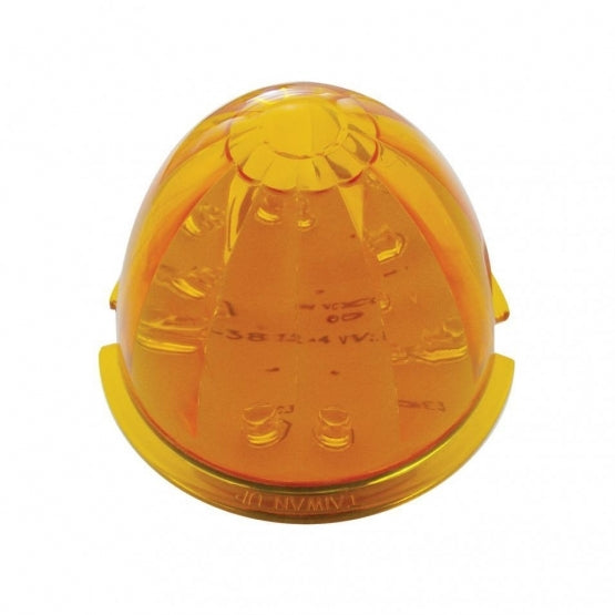 Fog Light Cover With 17 Amber LED Watermelon Light & Visor For 2007-17 KW T660- Driver -Amber Lens