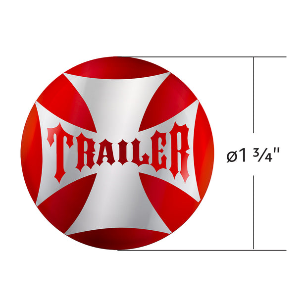 "Trailer" Maltese Cross Air Valve Knob Candy Color Sticker Only - Candy Red