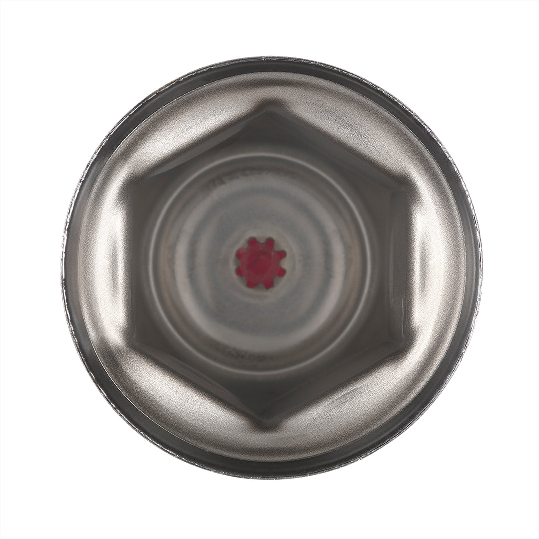 33mm X 2" Chrome Steel Reflector Nut Cover With Flange - Red