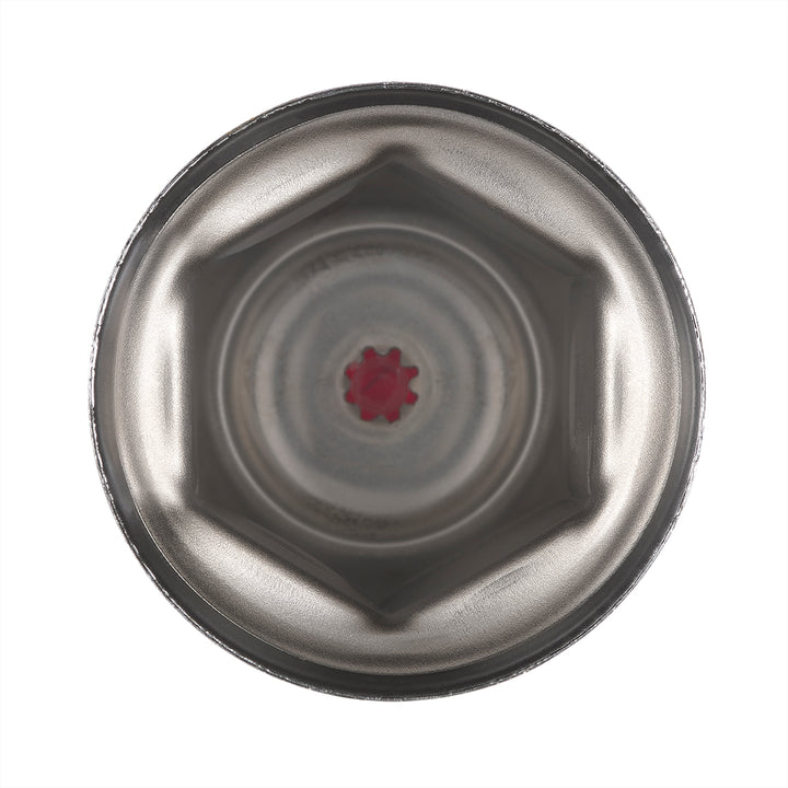 33mm X 2" Chrome Steel Reflector Nut Cover With Flange - Red