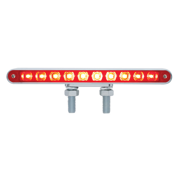 20 LED 9" Double Face Light Bar - Amber & Red LED/Amber & Red Lens