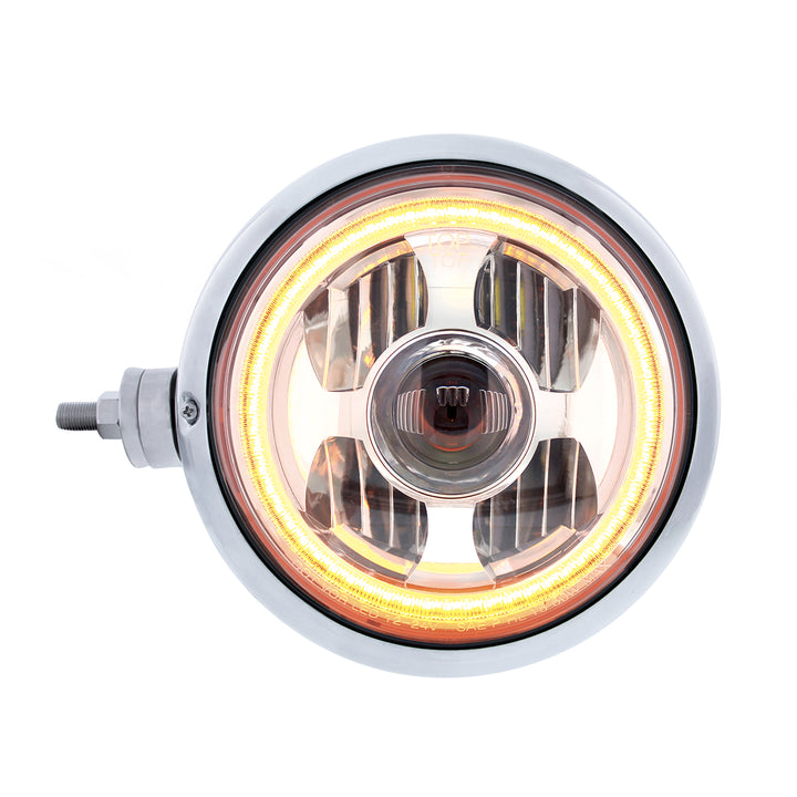 SS Guide 682-C Style Headlight Assembly W/LED Headlight &amp; Dual Color Position Light - L/H (Horizontal Mount)