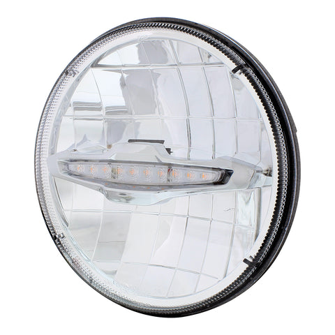 ULTRALIT - 3 High Power LED 7" Headlight With 10 Amber LED Position Light