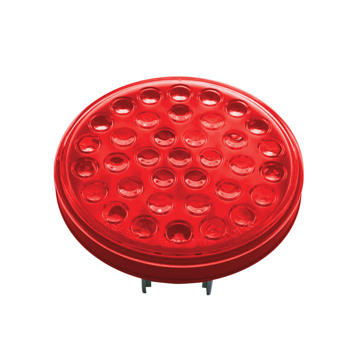 2" Bolt Pattern SS Spring Loaded Bar With 6X 36 LED 4" Lights -Red LED &amp; Lens (Pair)