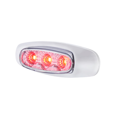 5 LED Reflector Light (Auxiliary/Utility) With Side Ditch Light -Red LED/Clear Lens (Card)
