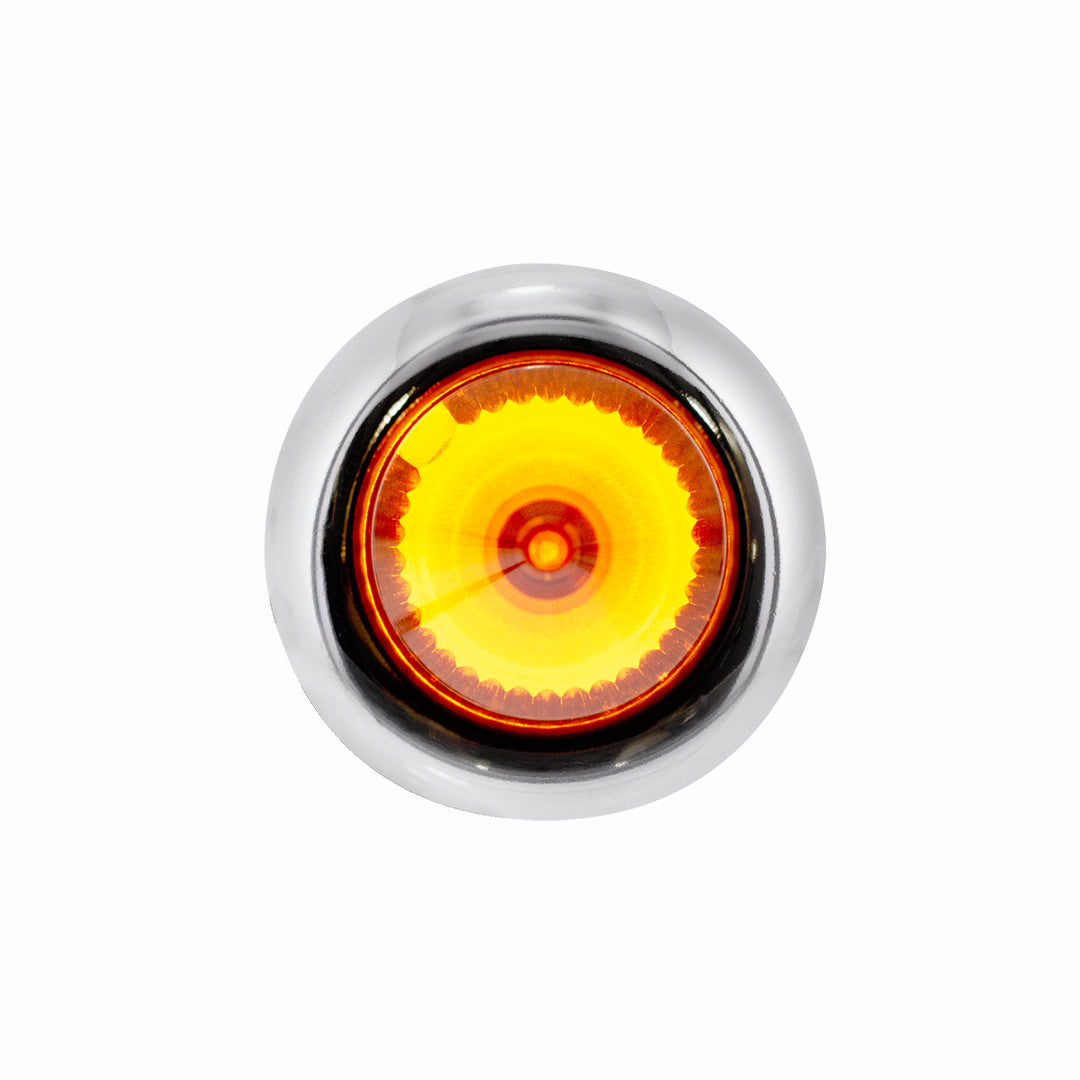 4 LED Dual Function 3/4" Mini Spike Light With SS Bezel (Clearance/Marker) - Amber LED/Amber Lens