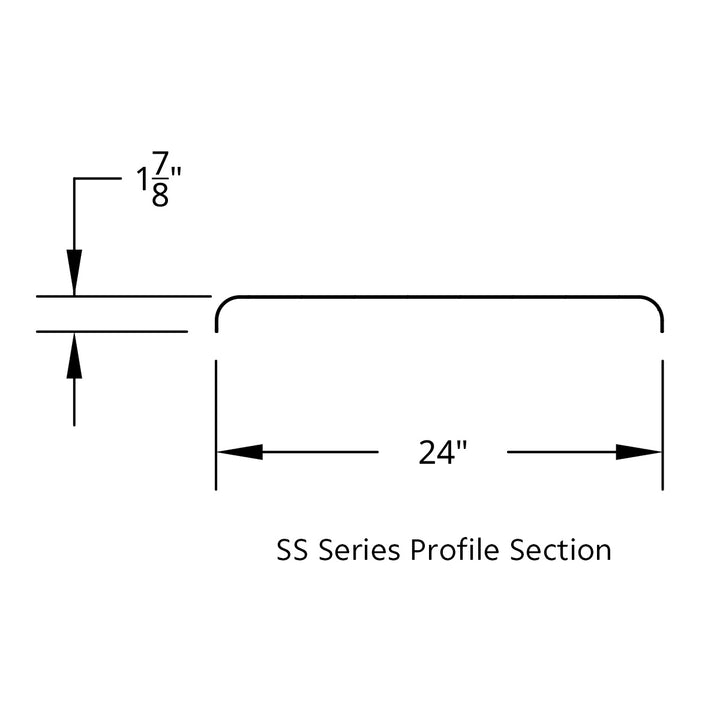 120" 430 Stainless Steel (16ga) Roll  Formed Edge Smooth Full Fender 60" Spread - SS Series (Pair)