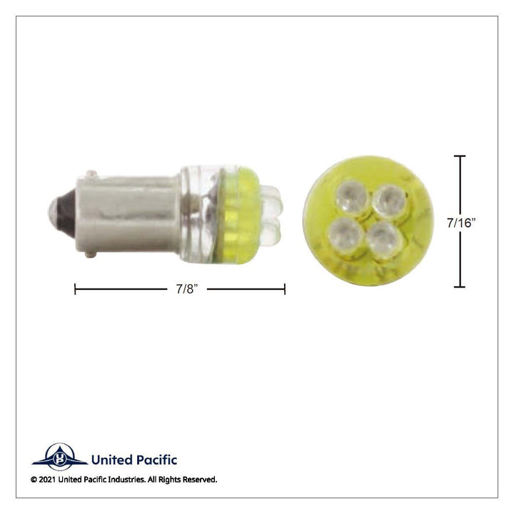 4 Micro LED 1893 Type Bulb - Green (2-Pack)