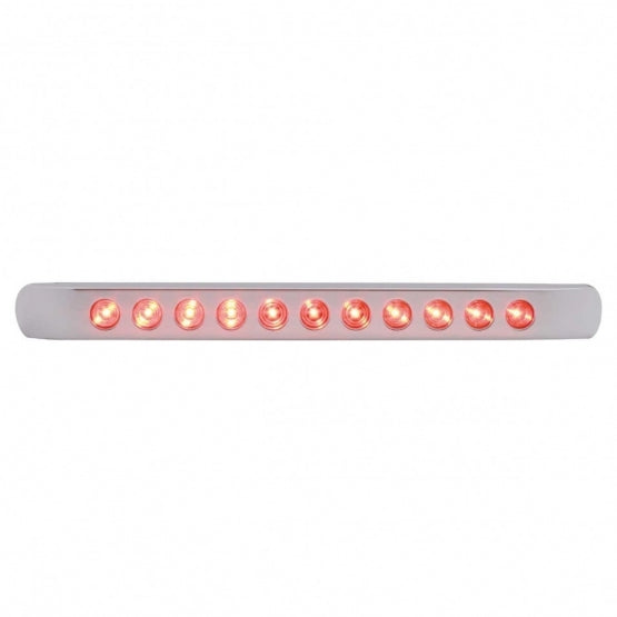 11 LED 17" Light Bar With Bezel (Stop, Turn & Tail) - Red LED/Red Lens