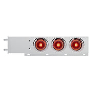 3-3/4" Bolt Pattern SS Spring Loaded Bar With 6X 4" 13 LED Abyss Lights & Visors - Red LED/Red Lens (Pair)